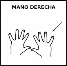 MANO DERECHA - Pictograma (blanco y negro)