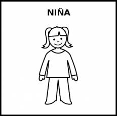 NIÑA - Pictograma (blanco y negro)