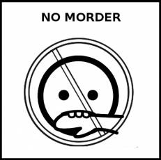NO MORDER - Pictograma (blanco y negro)