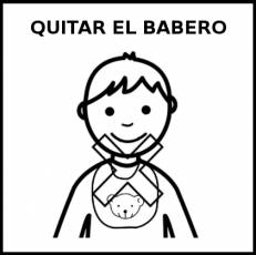 QUITARSE EL BABERO - Pictograma (blanco y negro)