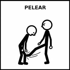 PELEAR - Pictograma (blanco y negro)