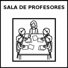 SALA DE PROFESORES - Pictograma (blanco y negro)