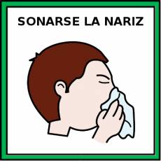 SONARSE LA NARIZ (MASCULINO) - Pictograma (color)