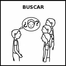 BUSCAR (PERSONA) - Pictograma (blanco y negro)