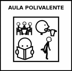 AULA POLIVALENTE - Pictograma (blanco y negro)