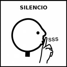 SILENCIO - Pictograma (blanco y negro)