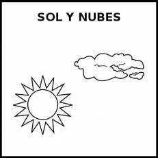 SOL Y NUBES - Pictograma (blanco y negro)