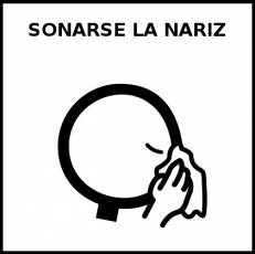 SONARSE LA NARIZ (MASCULINO) - Pictograma (blanco y negro)