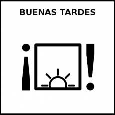 BUENAS TARDES - Pictograma (blanco y negro)