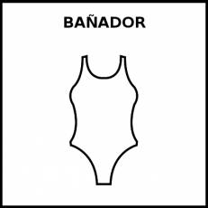 BAÑADOR (CHICA) - Pictograma (blanco y negro)