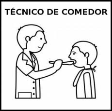 TÉCNICO DE COMEDOR (HOMBRE) - Pictograma (blanco y negro)
