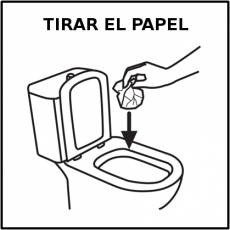 TIRAR EL PAPEL - Pictograma (blanco y negro)
