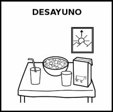DESAYUNO - Pictograma (blanco y negro)