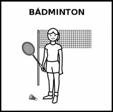 BÁDMINTON - Pictograma (blanco y negro)