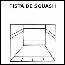 PISTA DE SQUASH - Pictograma (blanco y negro)