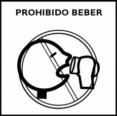 PROHIBIDO BEBER - Pictograma (blanco y negro)