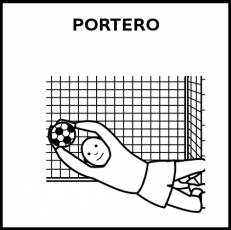 PORTERO (FÚTBOL) - Pictograma (blanco y negro)