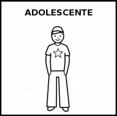 ADOLESCENTE (CHICO) - Pictograma (blanco y negro)