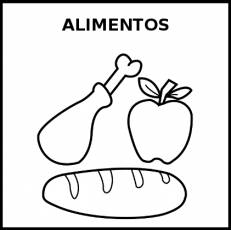 ALIMENTOS - Pictograma (blanco y negro)