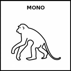 MONO (ANIMAL) - Pictograma (blanco y negro)