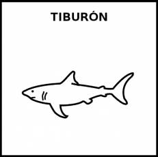TIBURÓN (ANIMAL) - Pictograma (blanco y negro)