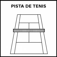 PISTA DE TENIS - Pictograma (blanco y negro)