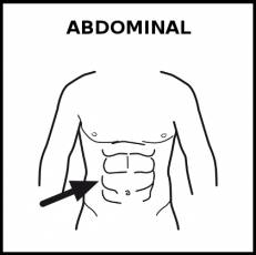 ABDOMINAL - Pictograma (blanco y negro)