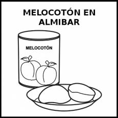 MELOCOTÓN EN ALMÍBAR - Pictograma (blanco y negro)