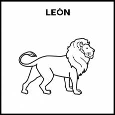 LEÓN (ANIMAL) - Pictograma (blanco y negro)