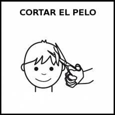 CORTAR EL PELO - Pictograma (blanco y negro)
