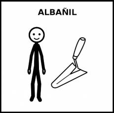ALBAÑIL - Pictograma (blanco y negro)