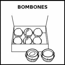 BOMBONES - Pictograma (blanco y negro)