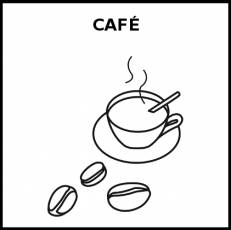 CAFÉ - Pictograma (blanco y negro)