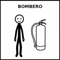 BOMBERO - Pictograma (blanco y negro)