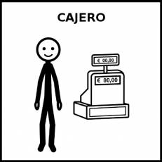 CAJERO - Pictograma (blanco y negro)