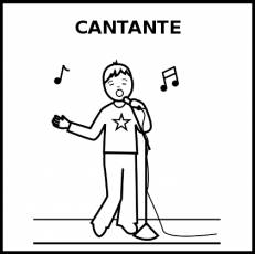 CANTANTE (HOMBRE) - Pictograma (blanco y negro)