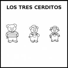 LOS TRES CERDITOS - Pictograma (blanco y negro)