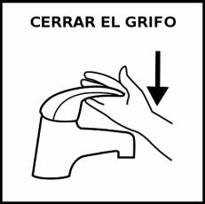 CERRAR EL GRIFO - Pictograma (blanco y negro)