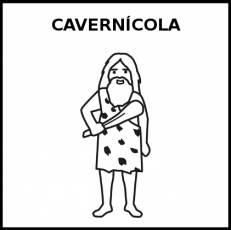 CAVERNÍCOLA - Pictograma (blanco y negro)
