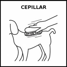 CEPILLAR (AL PERRO) - Pictograma (blanco y negro)
