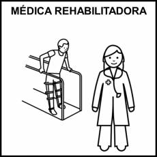 MÉDICA REHABILITADORA - Pictograma (blanco y negro)