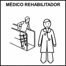 MÉDICO REHABILITADOR - Pictograma (blanco y negro)
