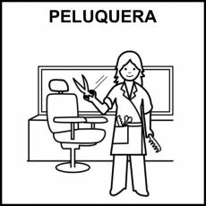 PELUQUERA - Pictograma (blanco y negro)