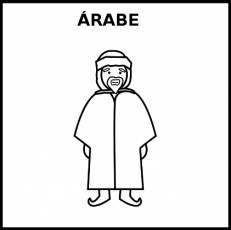 ÁRABE (HOMBRE) - Pictograma (blanco y negro)