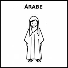 ÁRABE (MUJER) - Pictograma (blanco y negro)