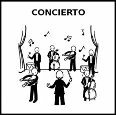 CONCIERTO - Pictograma (blanco y negro)