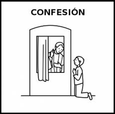 CONFESIÓN - Pictograma (blanco y negro)