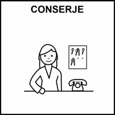 CONSERJE (MUJER) - Pictograma (blanco y negro)