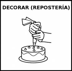 DECORAR (REPOSTERÍA) - Pictograma (blanco y negro)