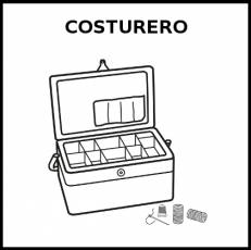 COSTURERO - Pictograma (blanco y negro)